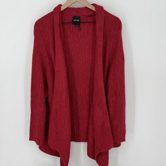 Nic Zoe Red Open Waterfall Cardigan Size 3X - Picture 1 of 4